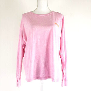 NEW!! Roxy Women’s SIZE M Pink Long Sleeve Wavy Daze Surf T-Shirt FLAW